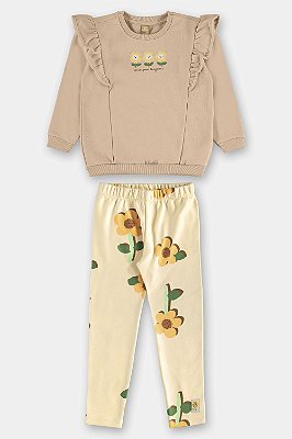 CONJUNTO FLANELADO 2 PEÇAS KIDS UP BABY - FLORZINHAS - MENINA