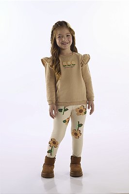 CONJUNTO FLANELADO 2 PEÇAS UP BABY KIDS - FLORZINHAS - MENINA