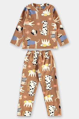 PIJAMA 2 PEÇAS FLEECE UP BABY KIDS - CACHORRINHOS - MENINO