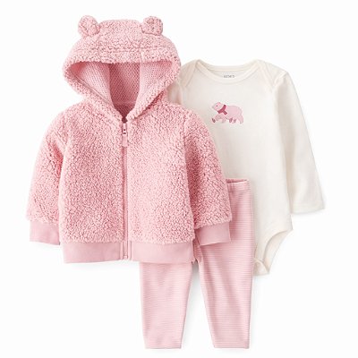 CONJUNTO 3 PEÇAS CARTER'S - ROSA - MENINA