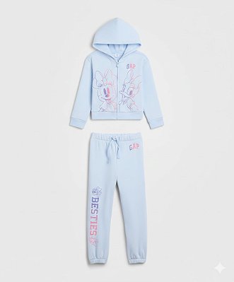 CONJUNTO FLANELADO 2 PEÇAS GAP - MINNIE E MARGARIDA AZUL - MENINA