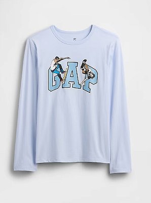 CAMISETA MANGA LONGA GAP KIDS - SKATE - MENINO