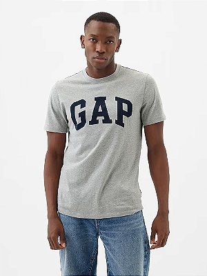 CAMISETA MANGA CURTA GAP - CINZA LOGO - MASCULINA