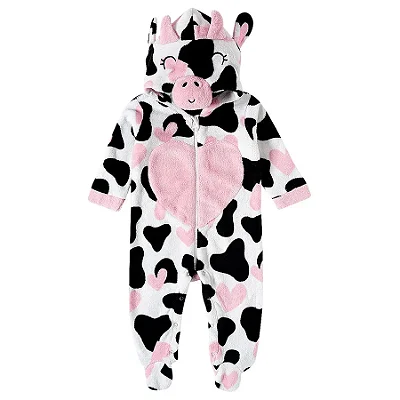 MACACÃO COM PÉ PELUDINHO TIP TOP BABY - VAQUINHA - MENINA