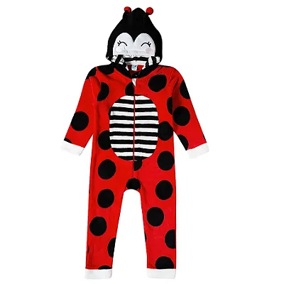 MACACÃO SEM PÉ PELUDINHO TIP TOP KIDS - JOANINHA - MENINA