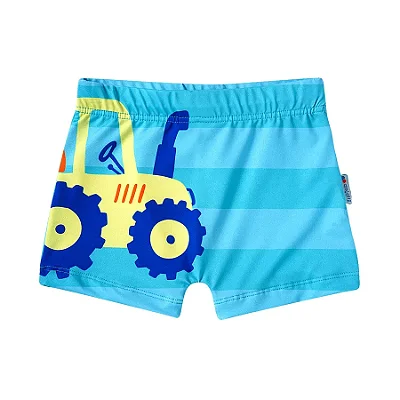 MODA PRAIA SUNGA TIP TOP TODDLER - TRATOR - PROTEÇÃO UV50+ - MENINO