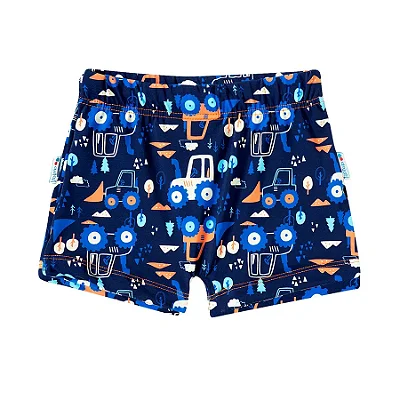 MODA PRAIA SUNGA TIP TOP TODDLER - TRATOR MARINHO - PROTEÇÃO UV50+ - MENINO