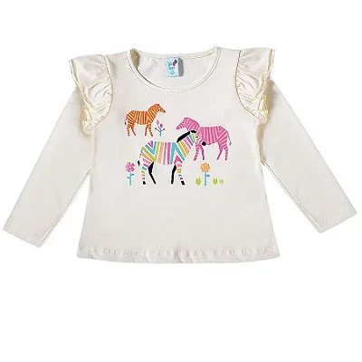 CAMISETA MANGA LONGA TIP TOP TODDLER - ZEBRA - MENINA