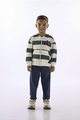 CONJUNTO MOLETOM 2 PEÇAS UP BABY - LISTRAS - MENINO