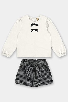 CONJUNTO 2 PEÇAS UP BABY - BRANCO E PRETO - MENINA