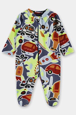 MACACÃO COM PÉ FLEECE UP BABY - DIVERSOS - MENINO