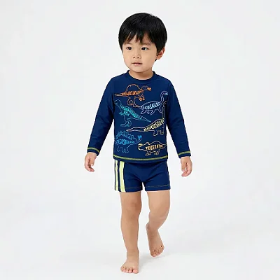 MODA PRAIA TIP TOP TODDLER - DINO - PROTEÇÃO UV50+ - MENINO