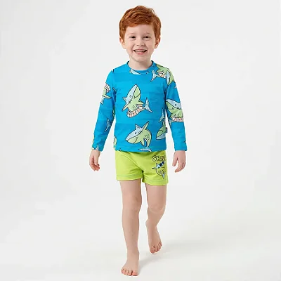 MODA PRAIA TIP TOP - TUBARÃO - PROTEÇÃO UV50+ - MENINO