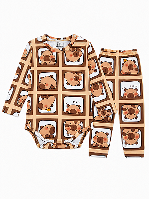 CONJUNTO TÉRMICO 2 PEÇAS COMFORT FOFOTINHOS - CAPIVARA - UNISSEX