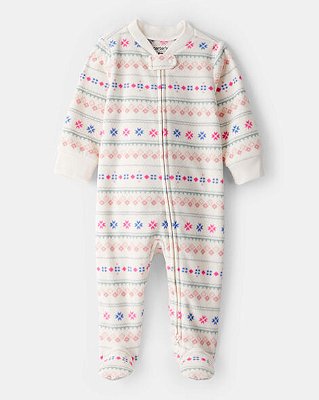 MACACÃO COM PÉ FLEECE CARTER'S - ÉTNICO - MENINA