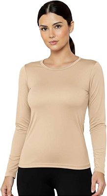 CAMISETA TÉRMICA MANGA LONGA JAGAR - AREIA - FEMININA