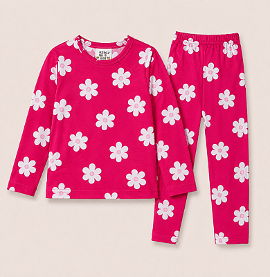 CONJUNTO TÉRMICO 2 PEÇAS COMFORT FOFOTINHOS - FLORAL PINK - MENINA