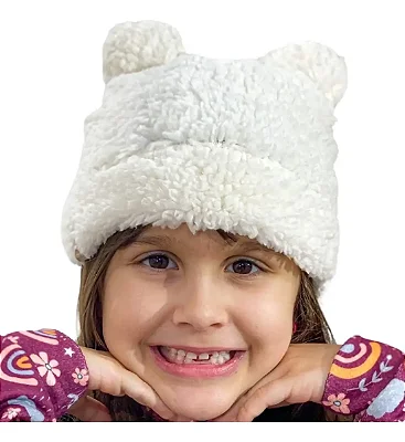 TOUCA TEDDY COM ORELHINHAS FOFOTINHOS - OFF WHITE - UNISSEX