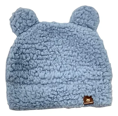 TOUCA TEDDY COM ORELHINHAS FOFOTINHOS - AZUL CELESTE - MENINO