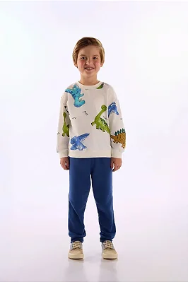 CONJUNTO MOLETOM 2 PEÇAS KIDS UP BABY - DINOSSAUROS - MENINO