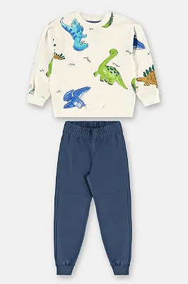 CONJUNTO MOLETOM 2 PEÇAS UP BABY KIDS - DINOSSAUROS - MENINO