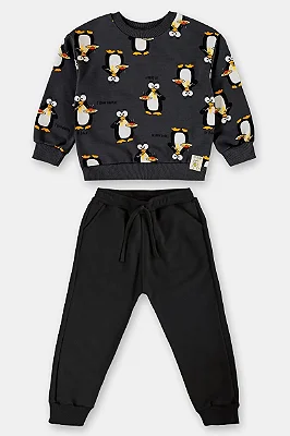 CONJUNTO MOLETOM 2 PEÇAS UP BABY KIDS - PINGUIM - MENINO