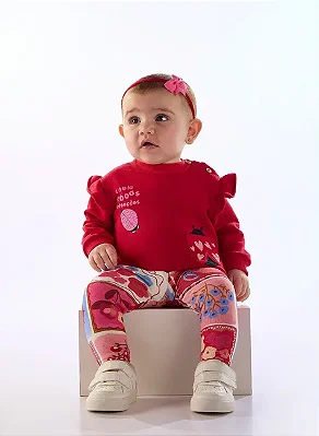 CONJUNTO 2 PEÇAS BABY TRÊS E JÁ - JOANINHA - MENINA