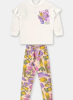 CONJUNTO 2 PEÇAS TRÊS E JÁ KIDS - VERDURINHAS LILÁS - MENINA