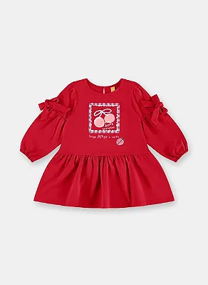 VESTIDO MOLETINHO TRÊS E JÁ - CEREJINHA - MENINA