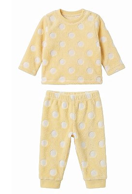 PIJAMA 2 PEÇAS FLEECE KIDS TIP TOP - POÁ AMARELO - MENINA