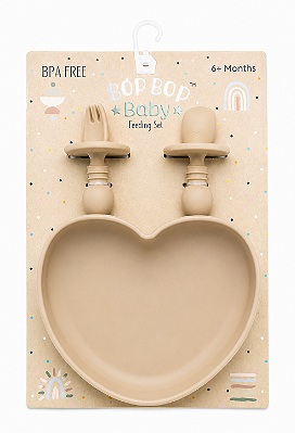 KIT DE ALIMENTAÇÃO DE SILICONE BOP BOP BABY - BEGE - UNISSEX