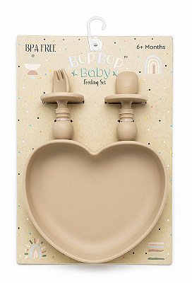 KIT DE ALIMENTAÇÃO DE SILICONE BOP BOP BABY - BEGE - UNISSEX