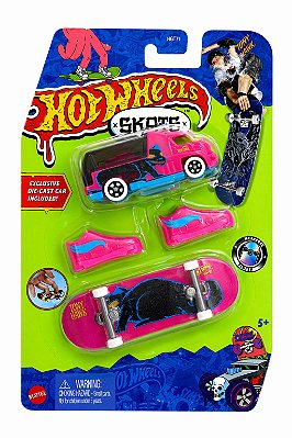KIT SKATE DE DEDO + CARRINHO HOT WHEELS - TÊNIS PINK - MENINO