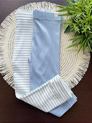 KIT 2 CALÇAS TU - LISTRADA E AZUL CLARO - MENINO