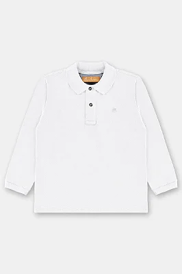 CAMISETA POLO MANGA LONGA KIDS UP BABY - BRANCO - MENINO