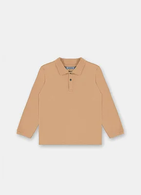 CAMISETA POLO MANGA LONGA TODDLER UP BABY - CAQUI LATTE - MENINO
