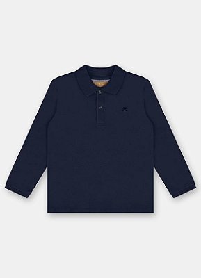 CAMISETA POLO MANGA LONGA TODDLER UP BABY - MARINHO - MENINO