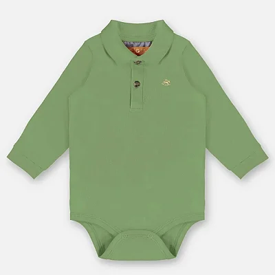BODY POLO MANGA LONGA UP BABY - VERDE - MENINO
