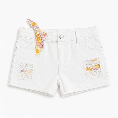 BERMUDA PRIMARK - JEANS BRANCA - MENINA