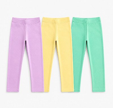 KIT 3 CALÇAS LEGGING GEORGE BABY -COLORIDAS - MENINA