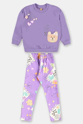 CONJUNTO 2 PEÇAS UP BABY - BICHINHOS LILÁS - MENINA