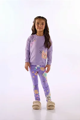 CONJUNTO 2 PEÇAS KIDS UP BABY - BICHINHOS LILÁS - MENINA