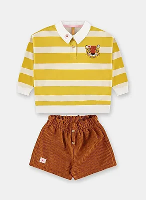 CONJUNTO 2 PEÇAS TRÊS E JÁ KIDS - LISTRAS - MENINA