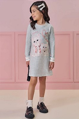 VESTIDO KUKIÊ - GATINHOS - MENINA