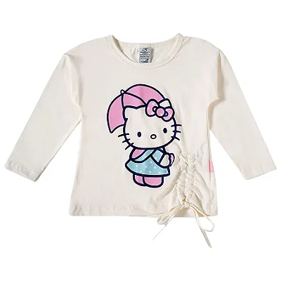 CAMISETA MANGA LONGA KIDS TIP TOP - HELLO KITTY BRANCA - MENINA