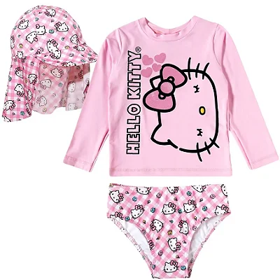 MODA PRAIA TIP TOP - HELLO KITTY - PROTEÇÃO UV50+ - MENINA