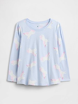 CAMISETA MANGA LONGA GAP - UNICÓRNIO - MENINA