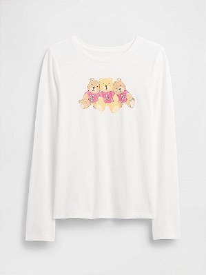 CAMISETA MANGA LONGA GAP KIDS - URSINHOS - MENINA