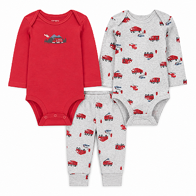 CONJUNTO 3 PEÇAS CARTER'S - BOMBEIRO - MENINO
