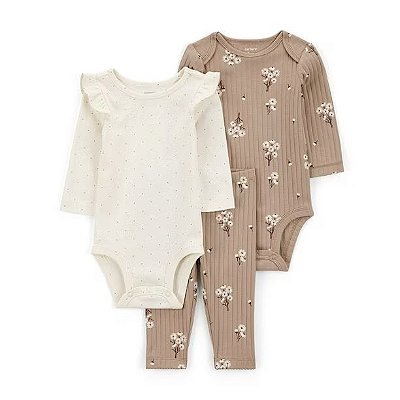CONJUNTO 3 PEÇAS CARTER'S - FLORAL - MENINA